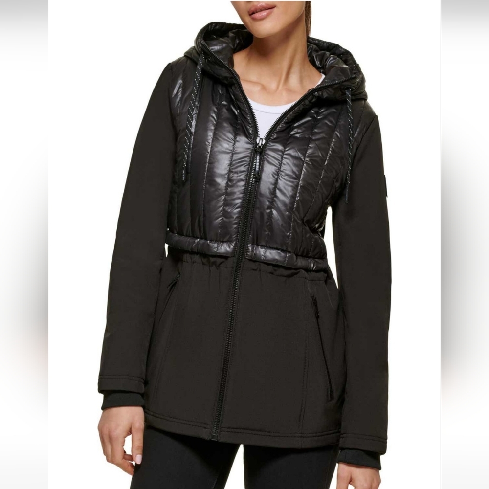 GUESS Hooded Zip Front Anorak Water Resistsnt Small Designer #447